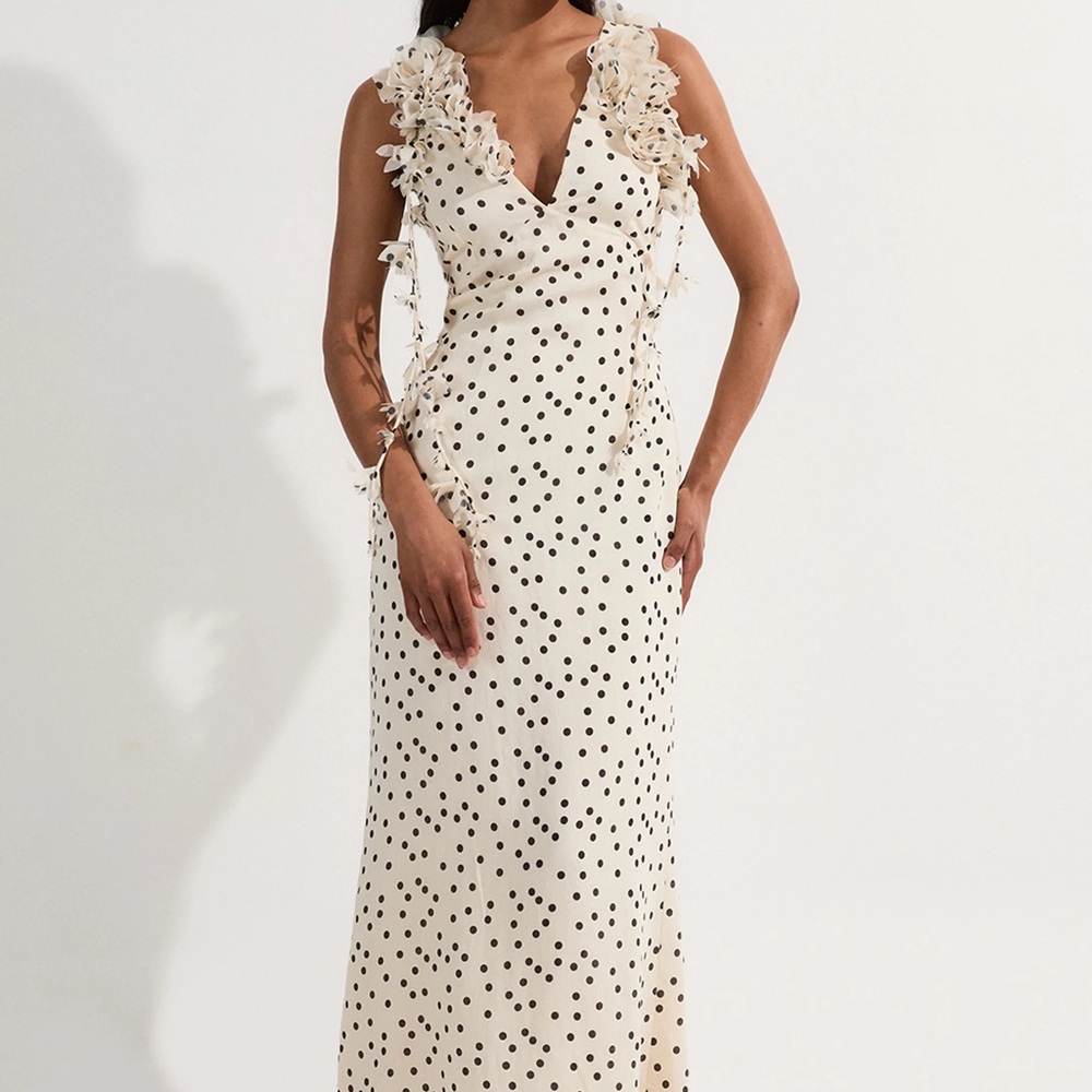 Karen Millen Black and White Polka Dot Maxi Dress - Picture 6 of 7